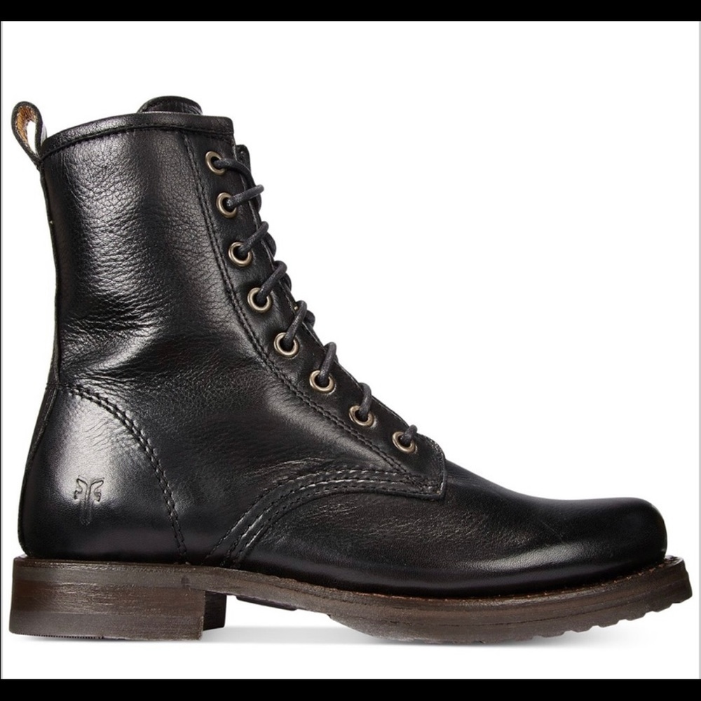 Frye Veronica Combat Black Boots 8.5